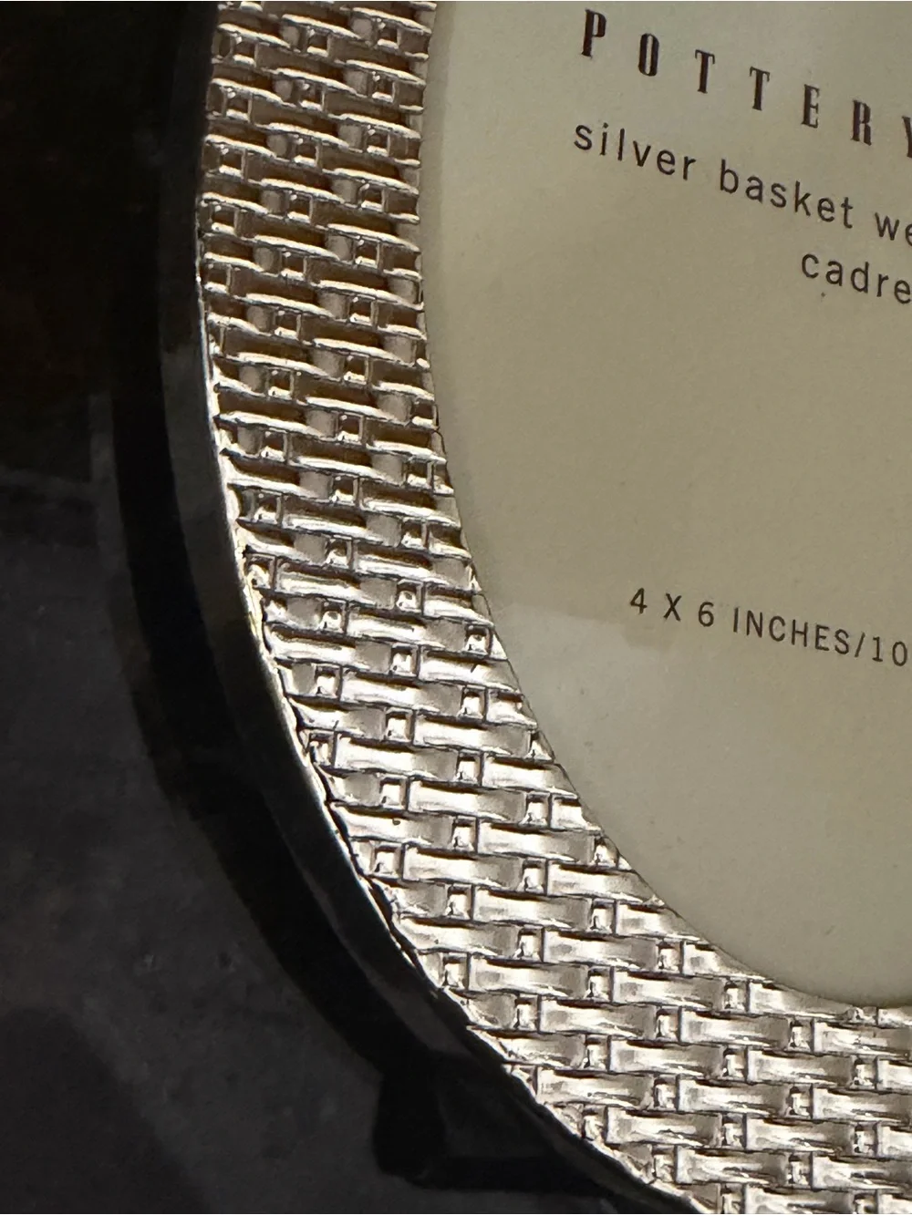Pottery Barn Silver Basket Weave Oval Picture Frame 5x7 | Holds 4x6 Photo